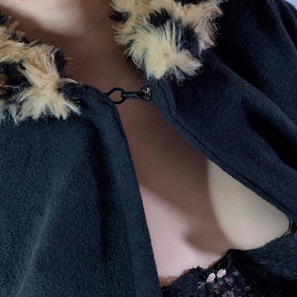 🚫SOLD•D🅿️🅾️P🚫 Pippa Lynn Black & Leopard Print Coat - Picture 5 of 8